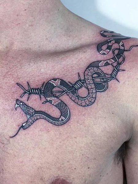 15 tatouages massifs de la clavicule pour les hommes et leur signification