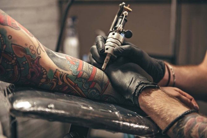 Anesthésie avant le tatouage. Préparation et processus de tatouage, photo