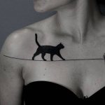 tatouage de chat noir