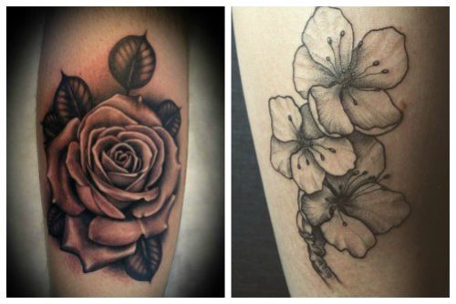 Fleurs noires et grises