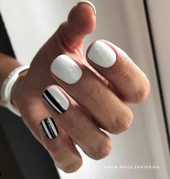 Manucure noire et blanche