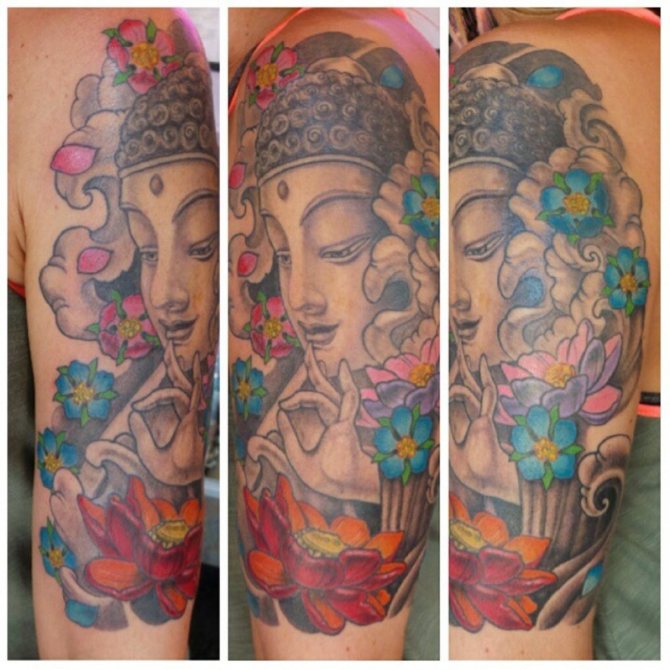 Tatouage de mandala coloré