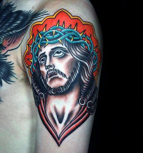 Tatouage coloré de Jésus-Christ