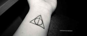 Tatouage des reliques de la mort sur le poignet