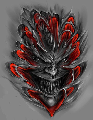 Un tatouage de Demon Oni. Signification, sur le bras, le dos, l'épaule, l'avant-bras