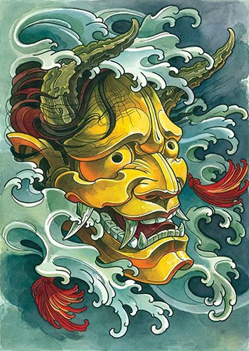 Un tatouage de Demon Oni. Signification, sur le bras, le dos, l'épaule, l'avant-bras