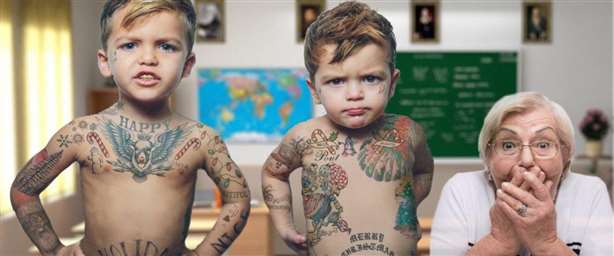 Les enfants ne sont pas autorisés à se faire tatouer.