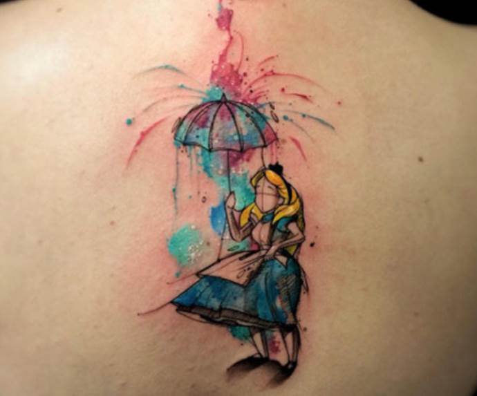 fille sous un parapluie