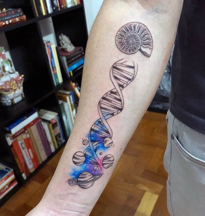 tatouage d'adn sur la main