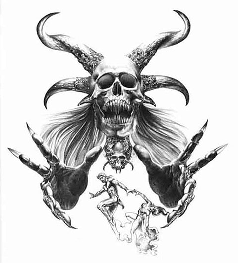 Esquisse d'un tatouage démoniaque