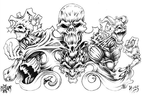 Croquis d'un tatouage démoniaque