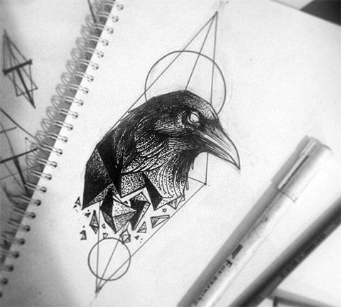Sketch pour la géométrie du tatouage