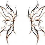 Croquis pour un tatouage d'ailes sur le dos pour les filles