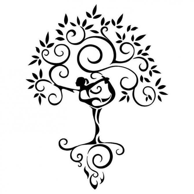 Croquis pour un tatouage en forme d'arbre et de fille
