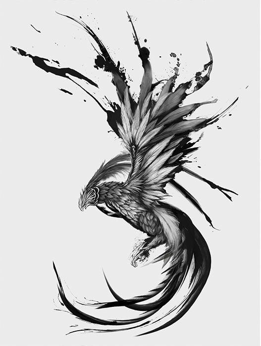 Esquisse d'un tatouage de phénix