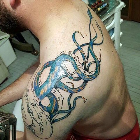 Croquis d'un tatouage de pieuvre
