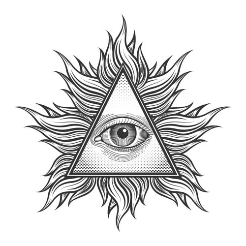 Esquisse d'un tatouage de pyramide avec un œil