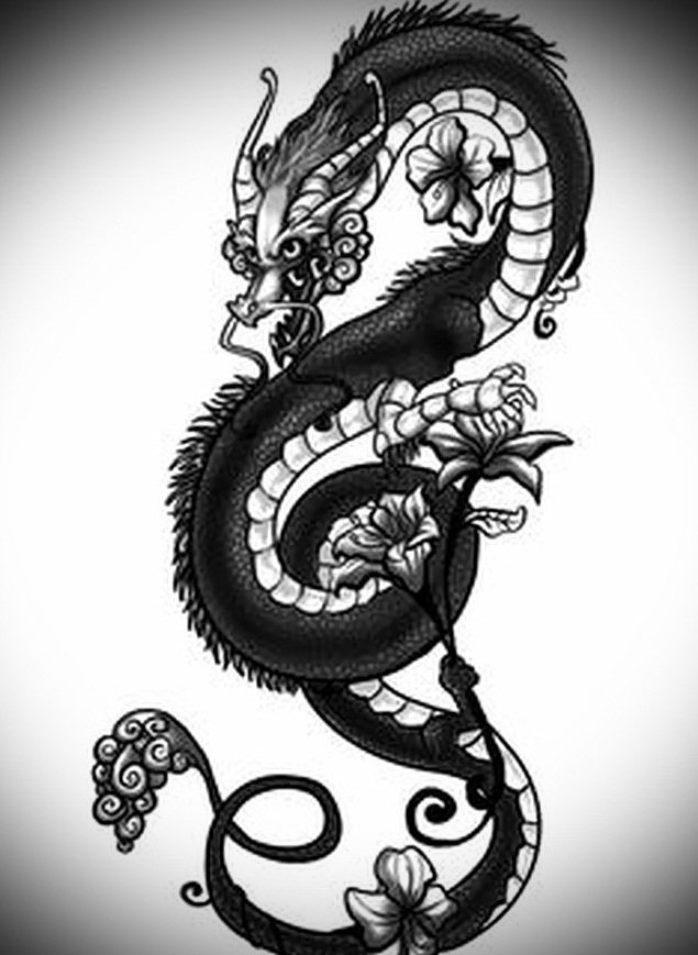 Croquis d'un tatouage de dragon sur les jambes