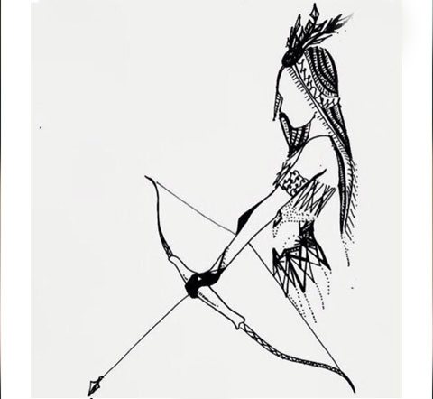 Croquis d'un tatouage de Sagittaire pour une fille