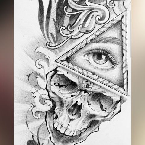 Esquisse de tatouage de style chicano