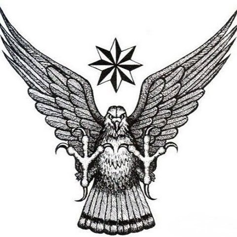 Esquisse d'un tatouage criminel d'un aigle