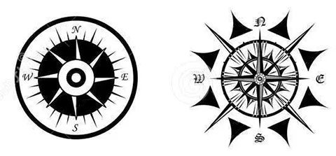 Esquisses pour le tatouage Wind Rose