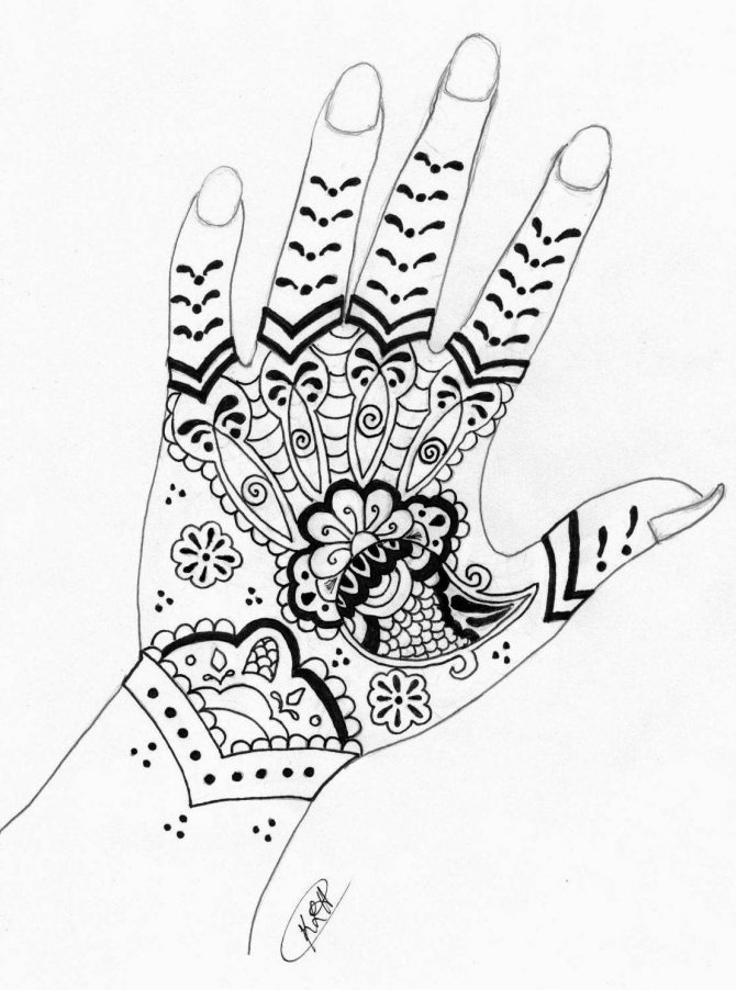 Croquis de Mehendi pour débutants sur le bras