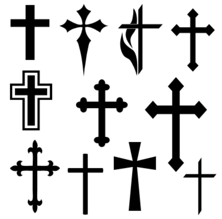 Esquisses de tatouages en forme de croix