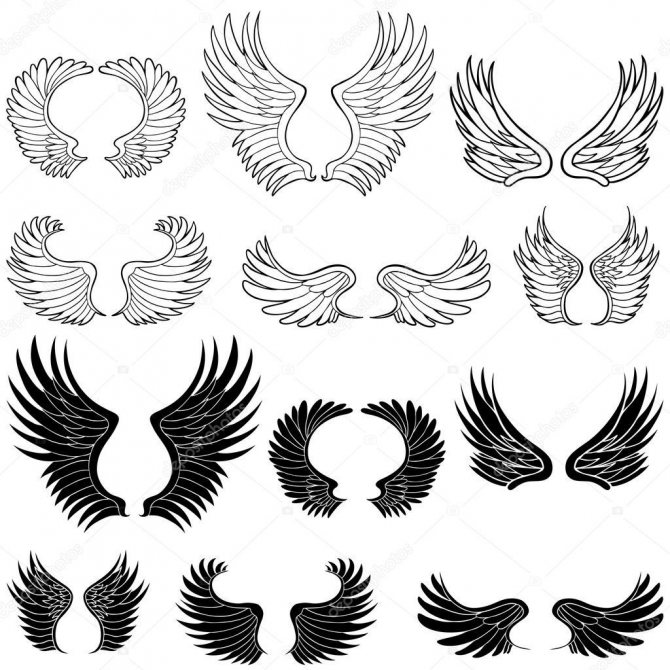 Motifs de tatouage en forme d'ailes