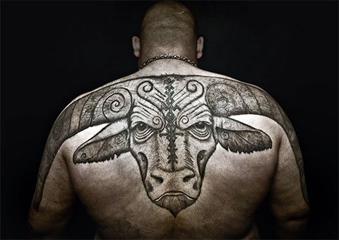Photo tatouage scandinave dans le dos