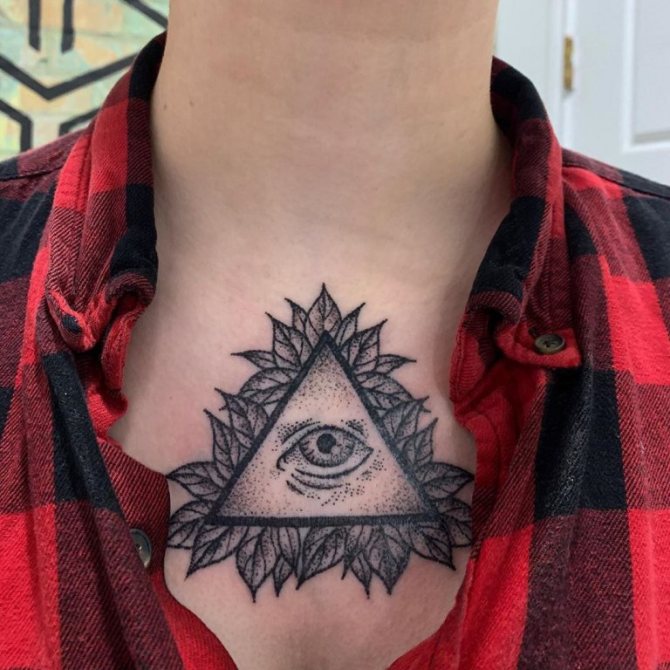 tatouage d'un œil dans un triangle