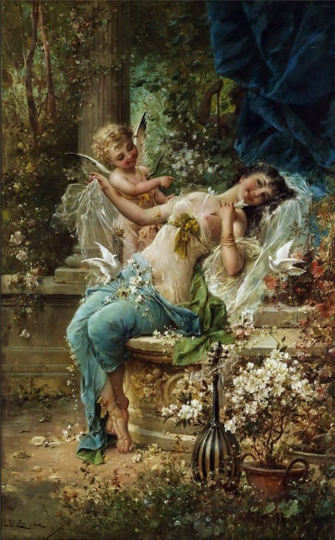 Hans Zatzka La victoire de Cupidon Emplacement : Collection privée