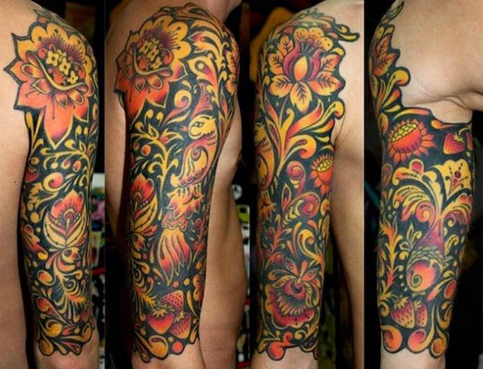 Tatouage Khokhloma sur mon bras