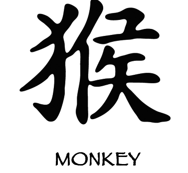 Personnage de tatouage de singe