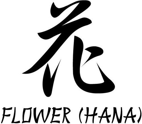 Tatouage de hiéroglyphes en forme de fleur