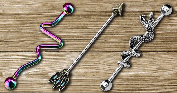 boucles d'oreilles de piercing industriel