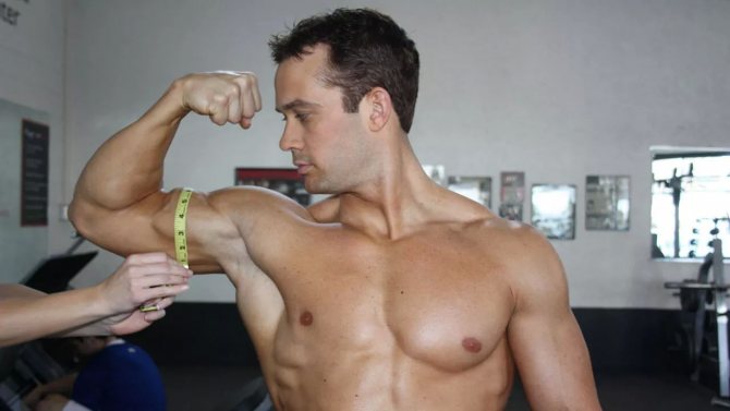 Mesure de la circonférence du biceps : photo.
