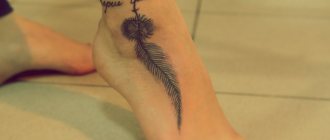 Tatouage galbé sur la cheville