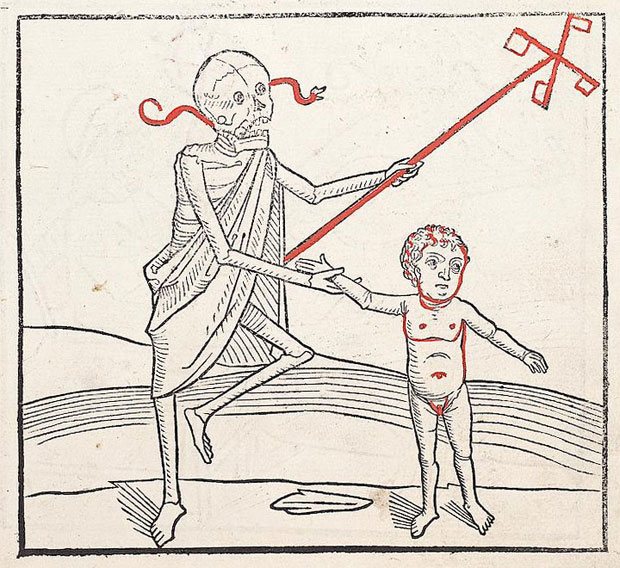 Malheureusement, dès l'Antiquité, les gens ne savaient que trop bien que même les enfants ne peuvent parfois éviter de danser avec la mort.