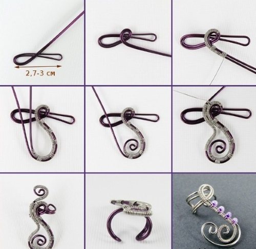 Boucles d'oreilles Kaffa en or, argent et fil de fer. Comment porter des bijoux, comment faire du kaffa à la main. Classe de maître