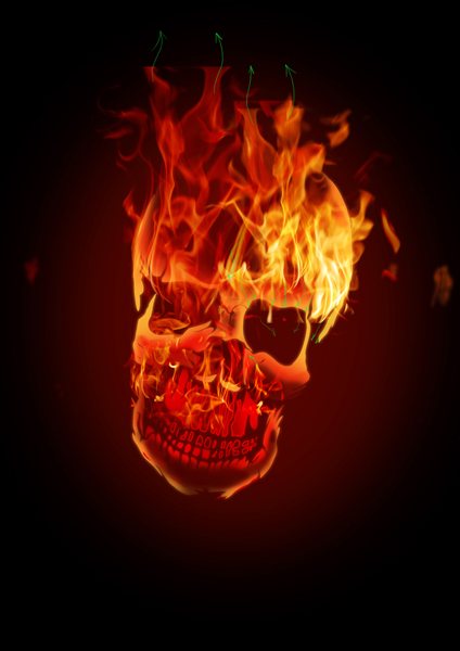 Comment dessiner un crâne humain au feu 15