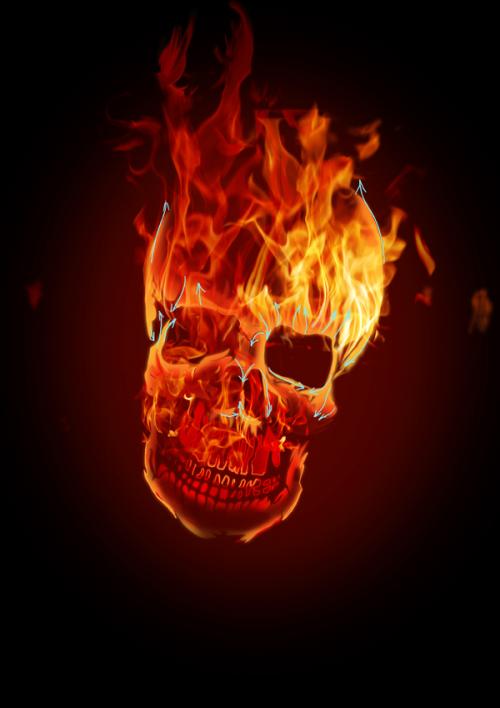 Comment dessiner un crâne humain en feu 16