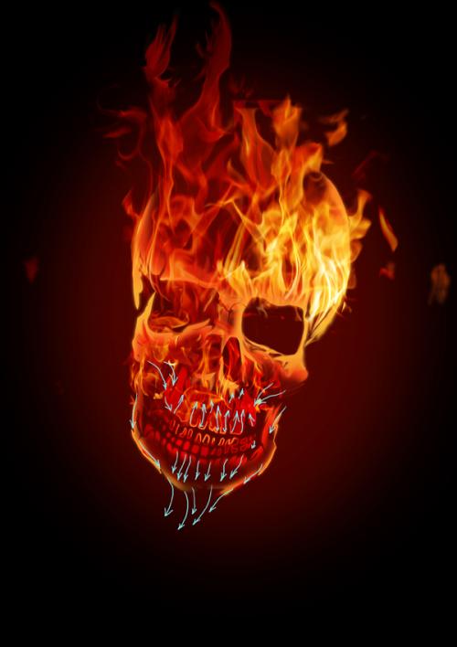 Comment dessiner un crâne humain en feu 17