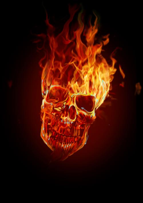Comment dessiner un crâne humain au feu 18