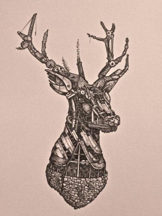 dessiner une tête de cerf étape par étape