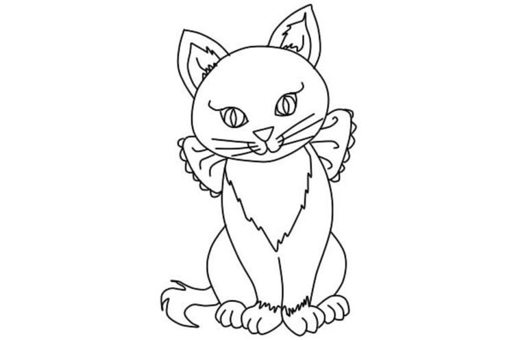 Comment dessiner un chat assis en forme