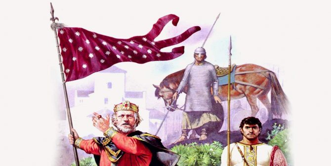 Charlemagne avec un oriflamme