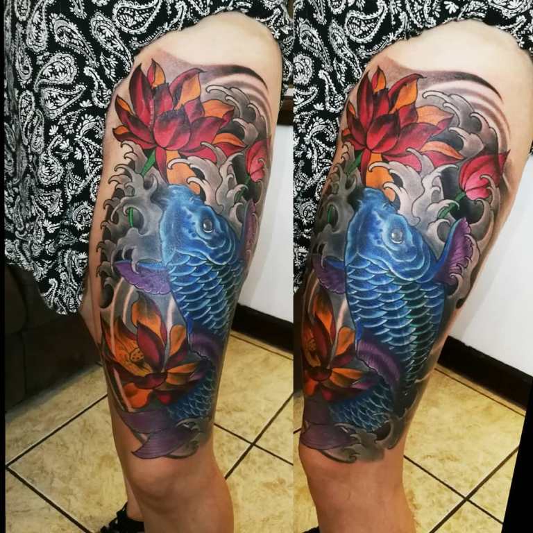 tatouage de carpe koï