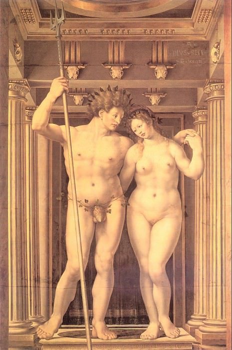 Peinture - Neptune et Amphitrite, 1516. Mabuse Jan Gossart. Collection privée