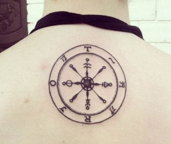 Tattoo Wheel of Fortune. Signification, croquis pour les filles, photo